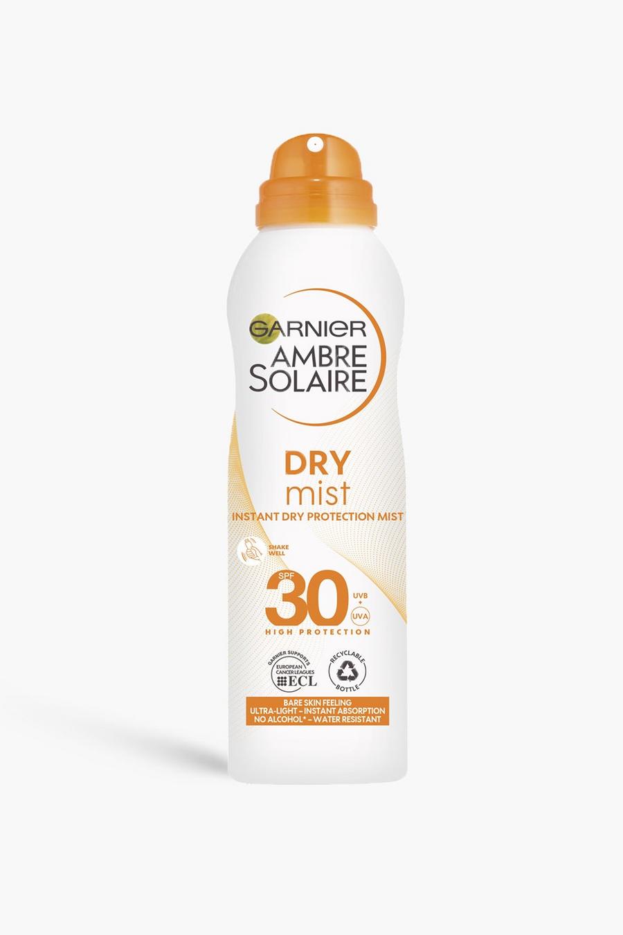 White Garnier Ambre Solaire Dry Mist Fast Absorbing Sun Cream Spray SPF30 200ml (SAVE 32%)