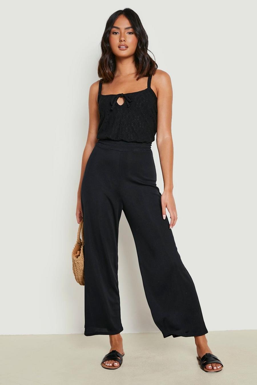 Women's Broderie Strappy Culotte Jumpsuit | Boohoo UK