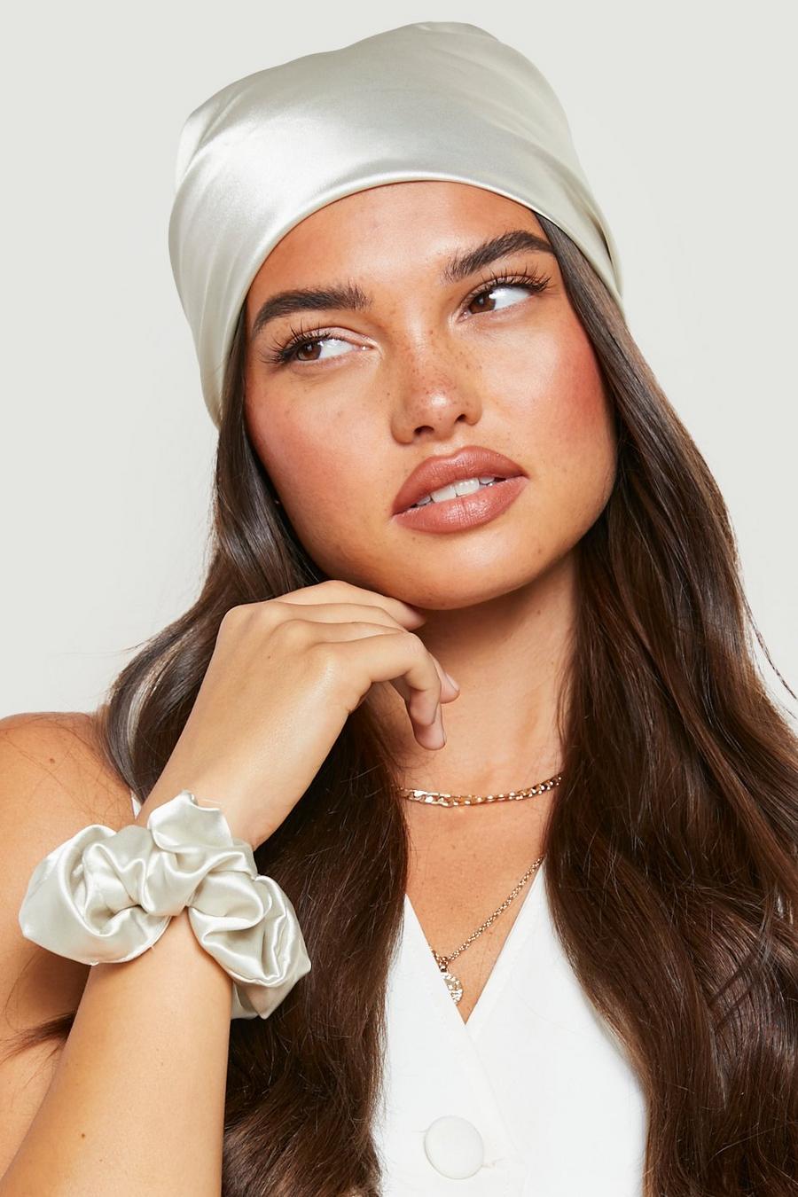 Grey Gray Headscarf & Scrunchie Set  image number 1