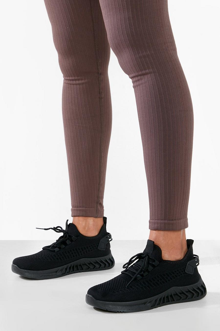 Black Knitted Sports Trainer