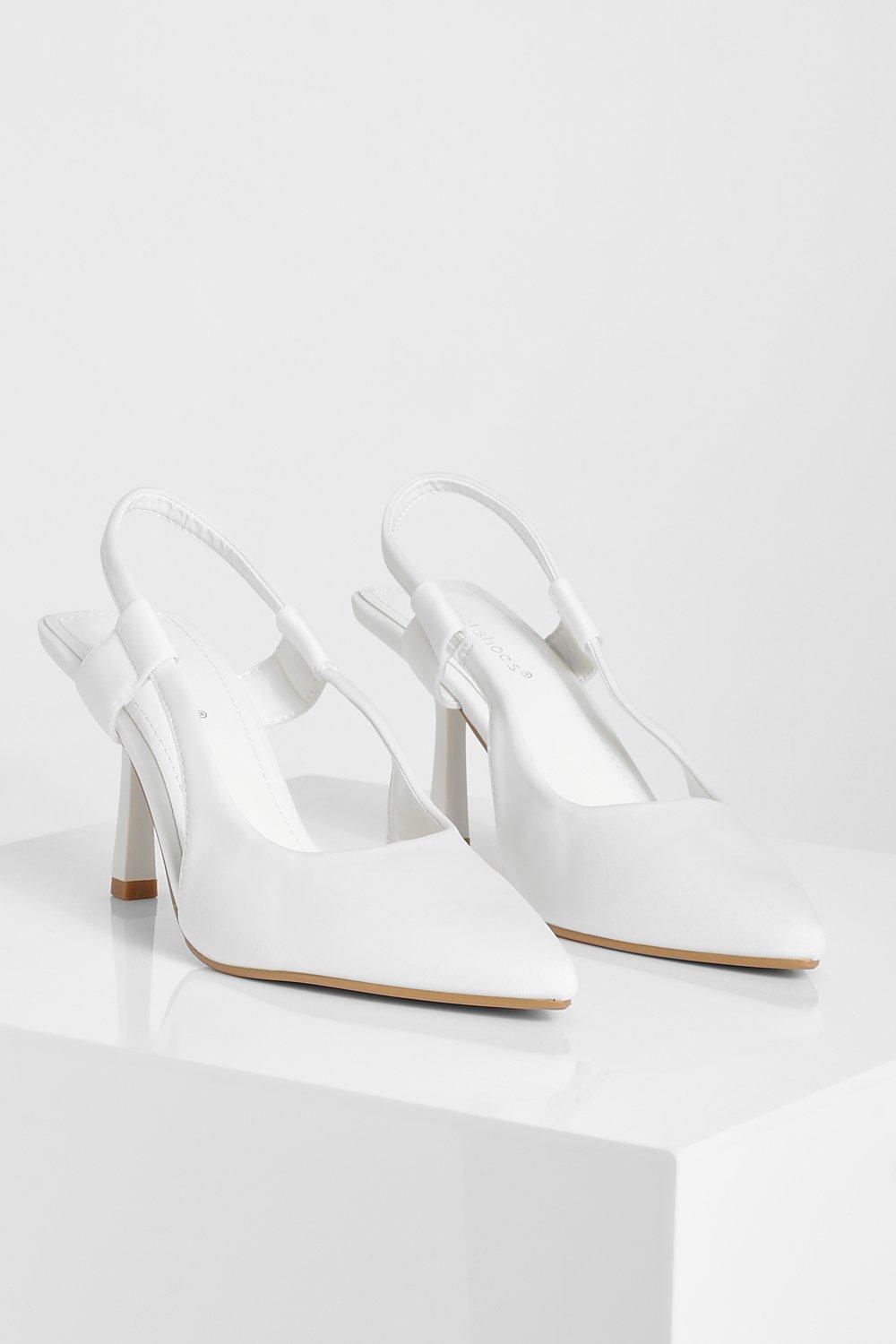 White slingback store heels