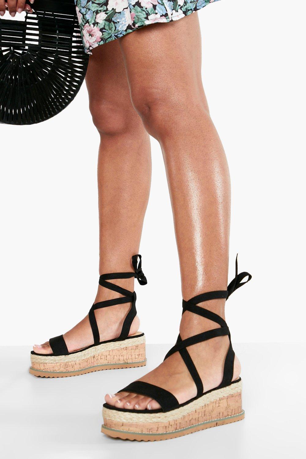 Flatform espadrille tie up sandals on sale