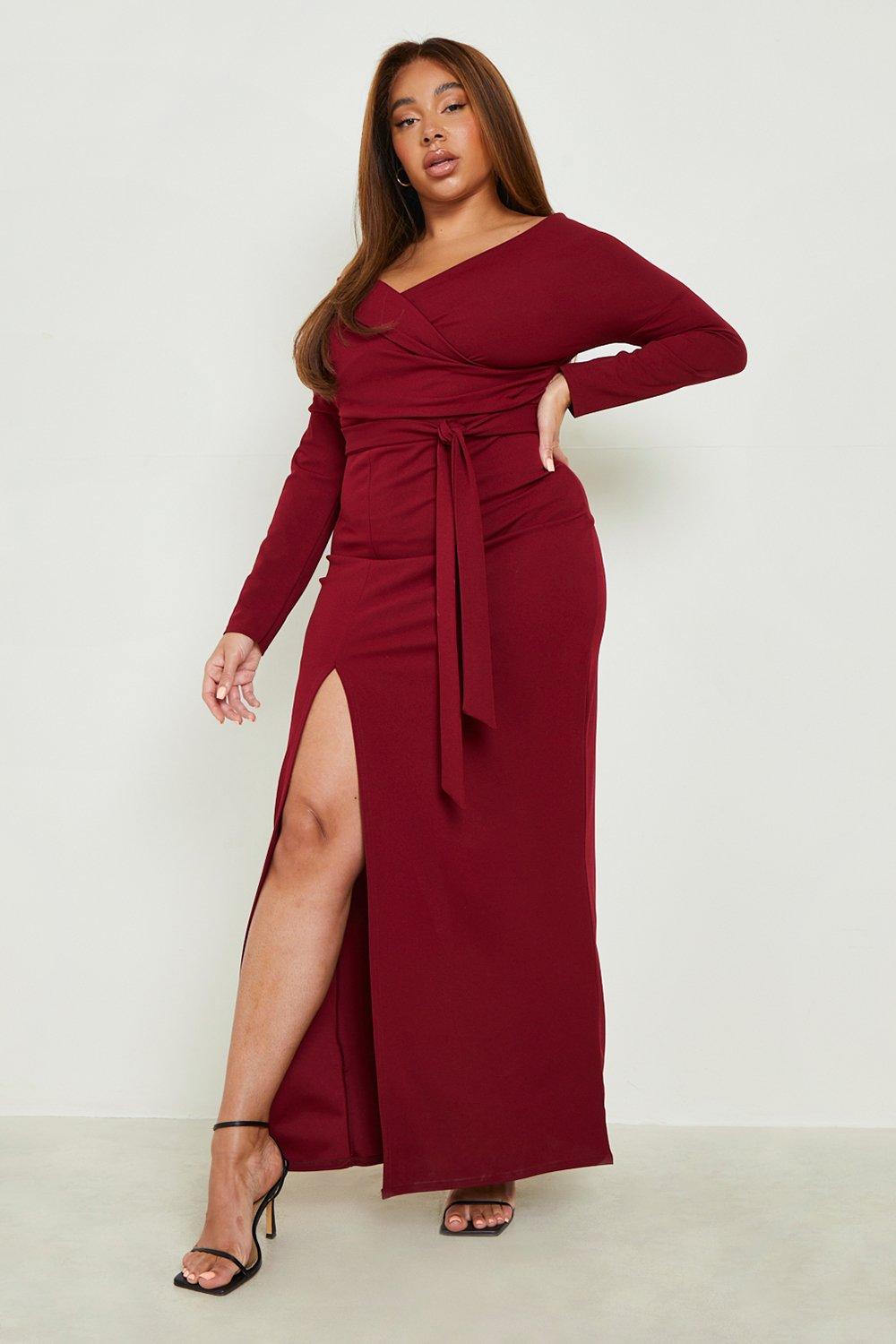 Plus Off The Shoulder Split Maxi Dress boohoo