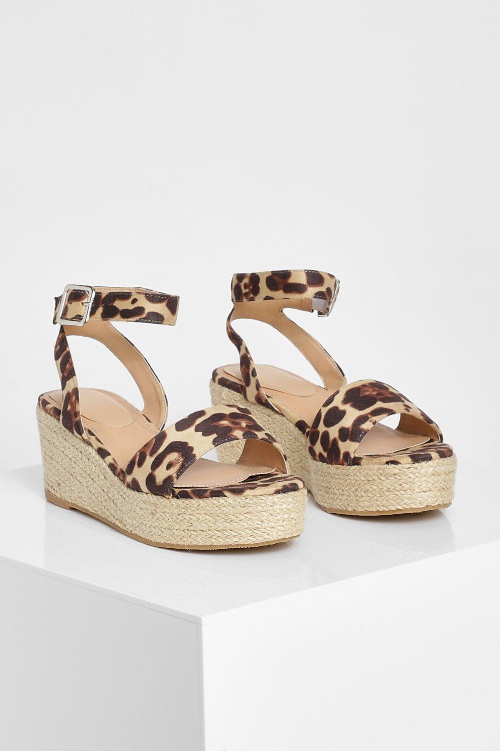 Donna Scarpe Sandali Vintage Sandali Sandali bellissimi leopardati nuovi 