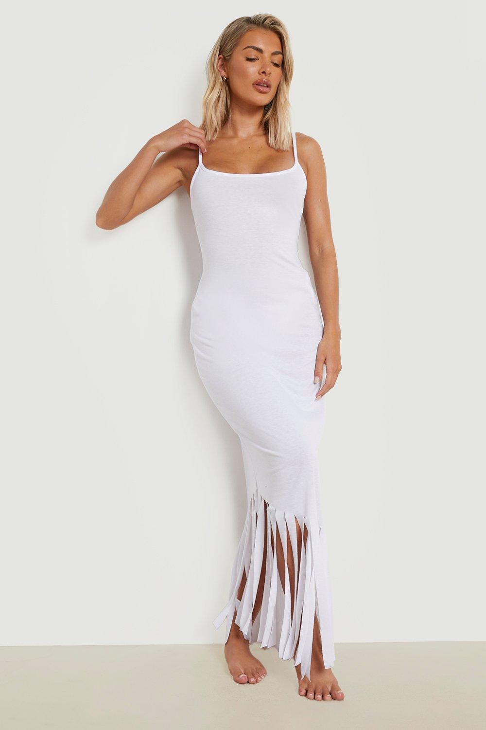 White tassel 2024 maxi dress