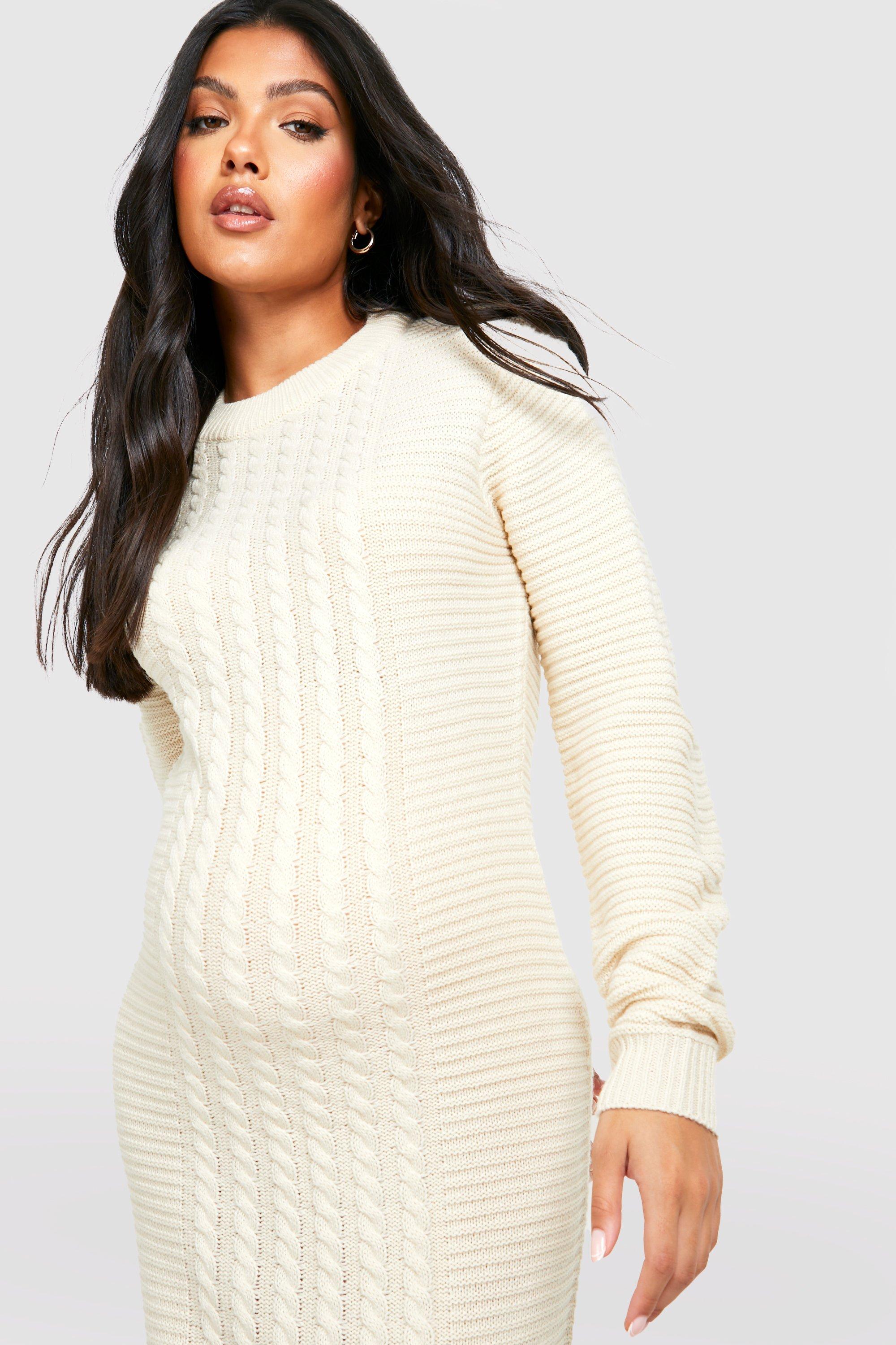 Maternity Cable Knit Knitted Midi Dress