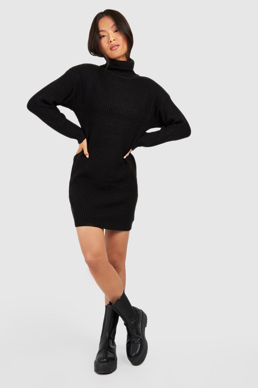 Black Turtleneck Oversized Sweater