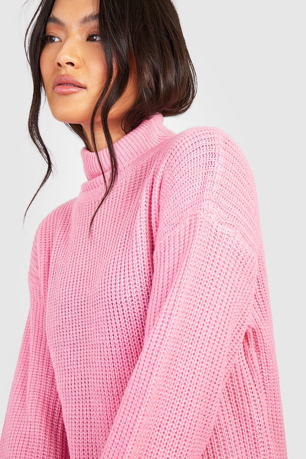 Roll Neck Oversized Jumper Dress boohoo FI
