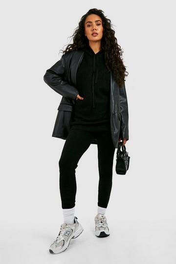 Zachte Gebreide Hoodie En Broek Set black