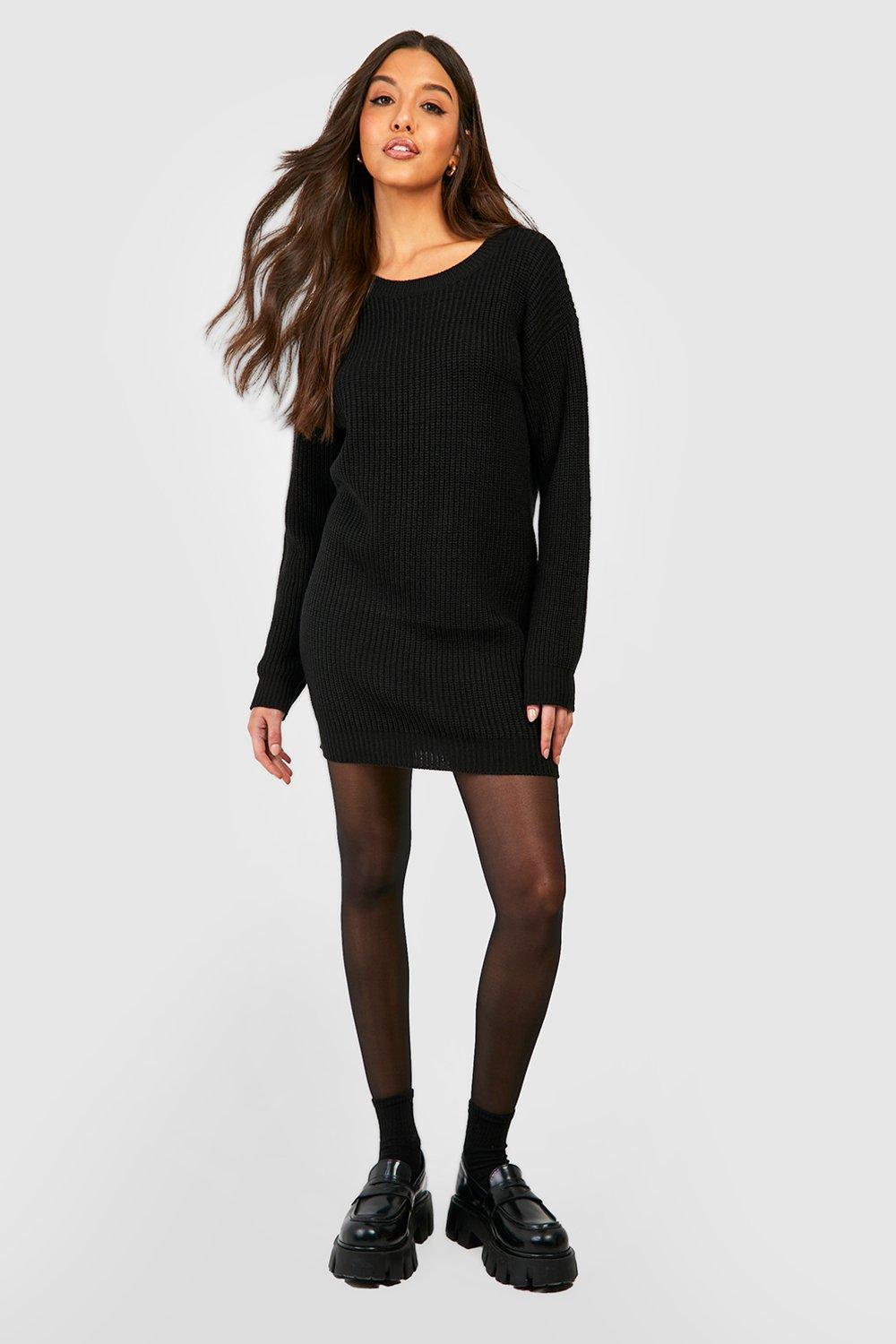 Boohoo black 2024 jumper dress