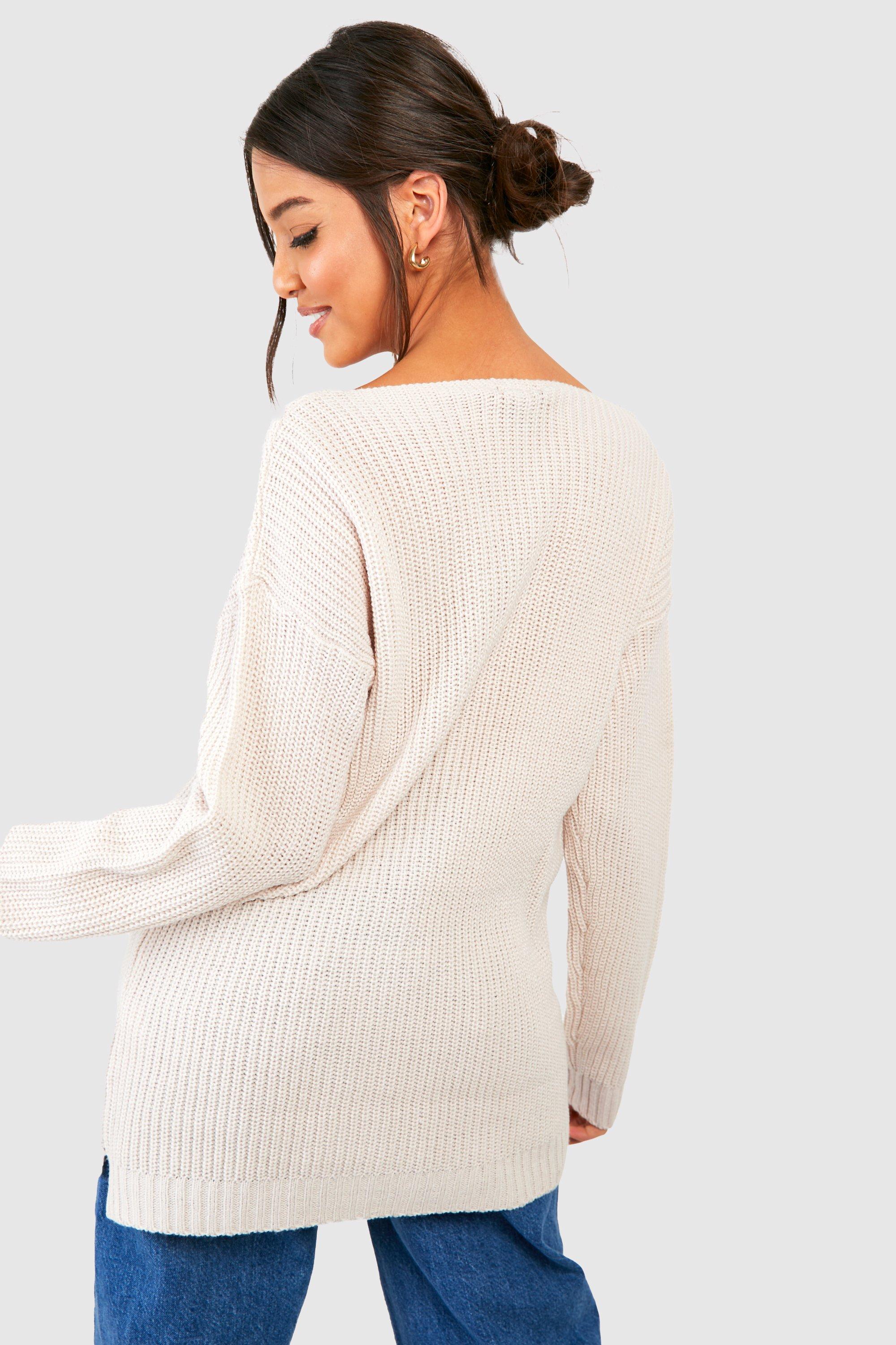 Boohoo v outlet neck jumper