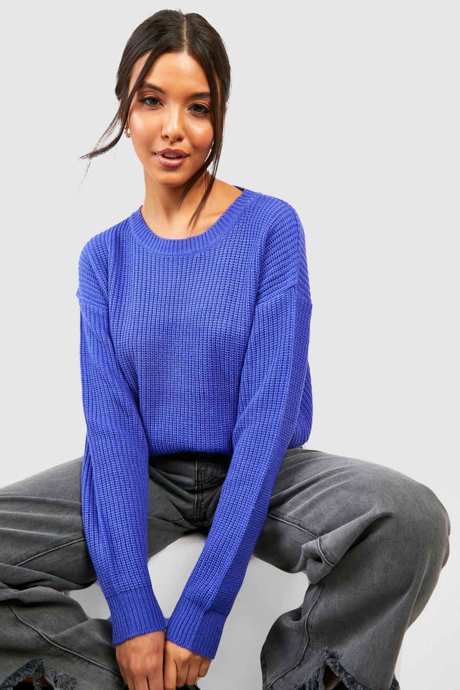 Lavender purple Crew Neck Knitted Sweater