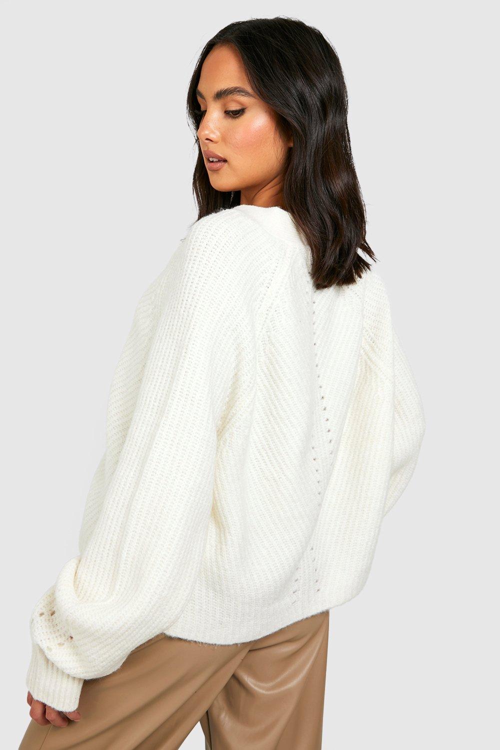 Oversized cropped knitted on sale jumper