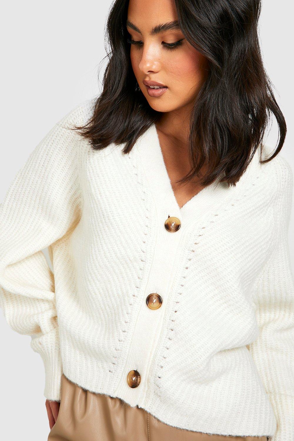 Stone Chunky Knit Oversized Cardigan