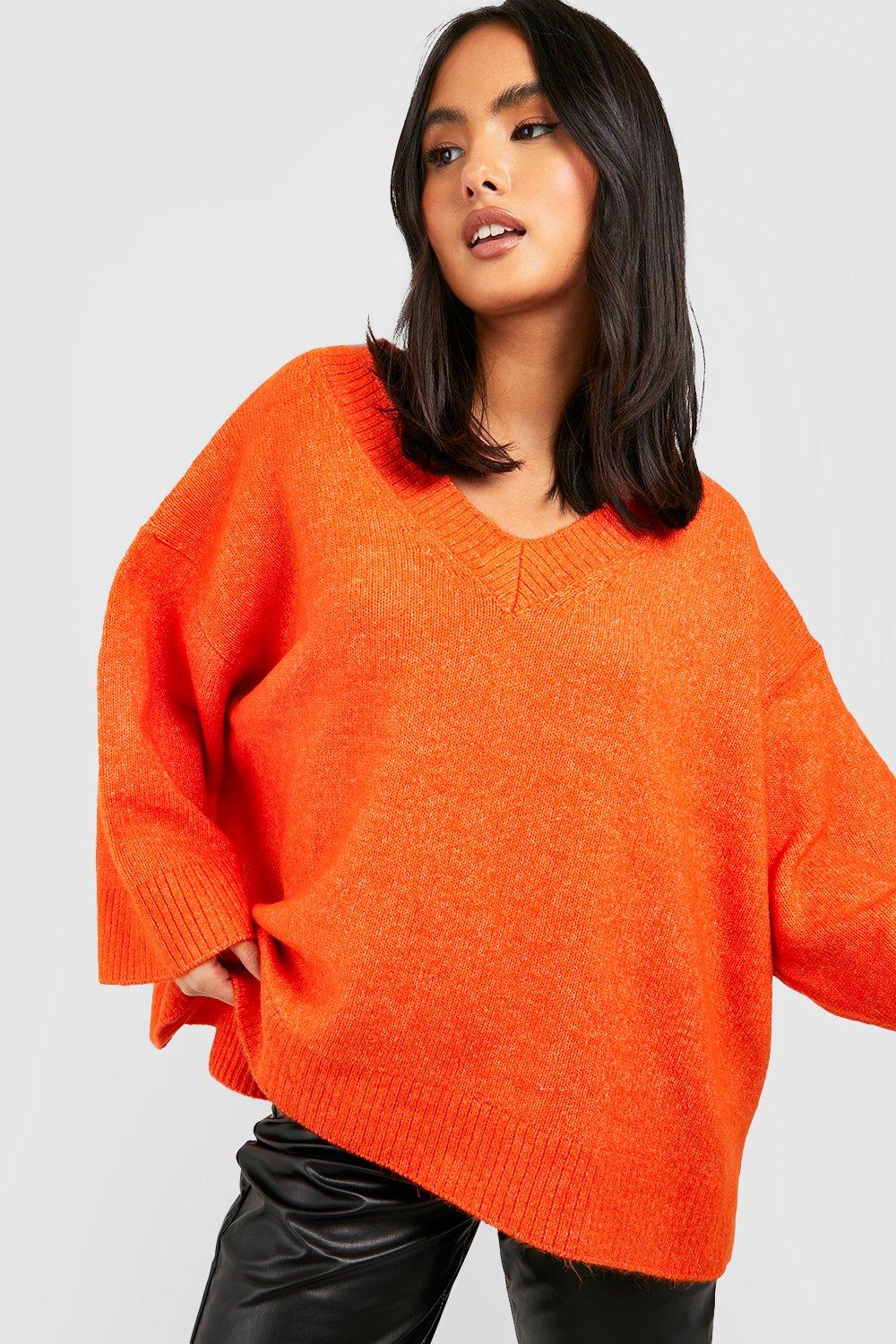 Slouchy Wide Sleeve V Neck Sweater