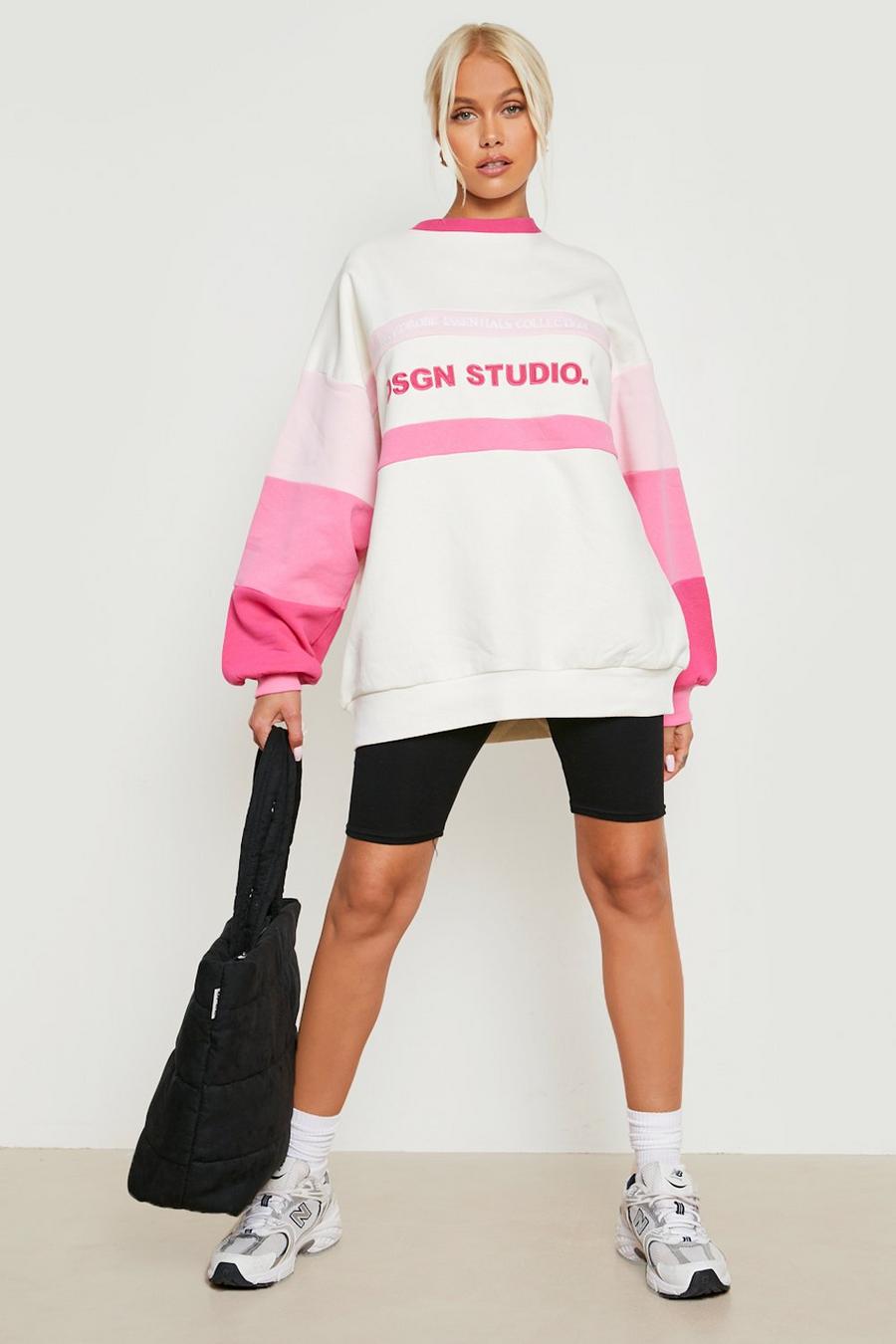 Pink Dsgn Studio Color Block Sweater image number 1