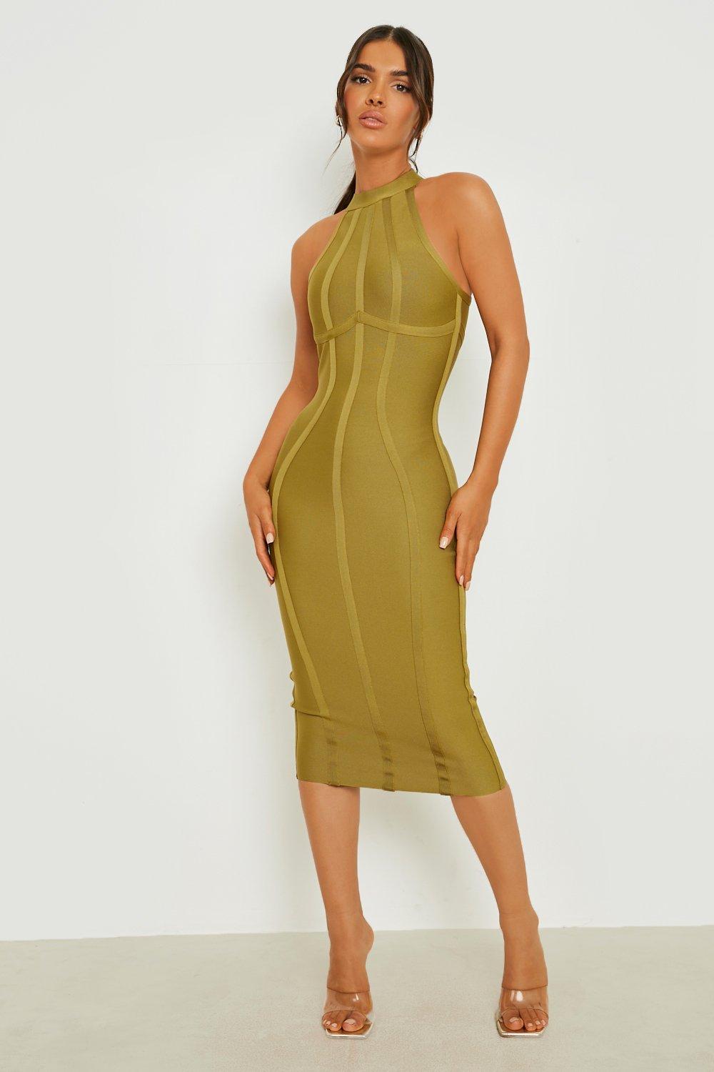 Khaki store bandage dress