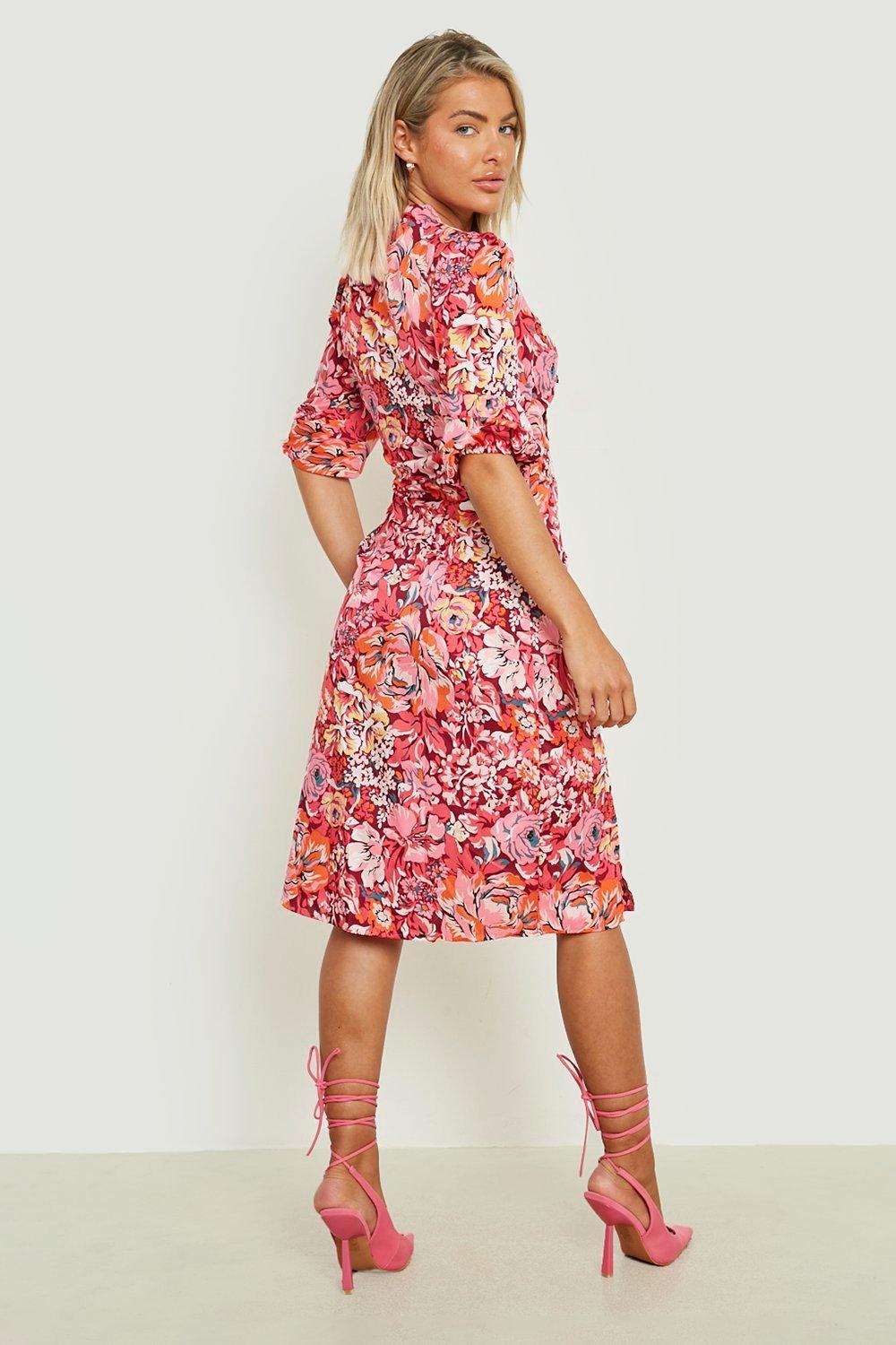 Tie front outlet dress boohoo