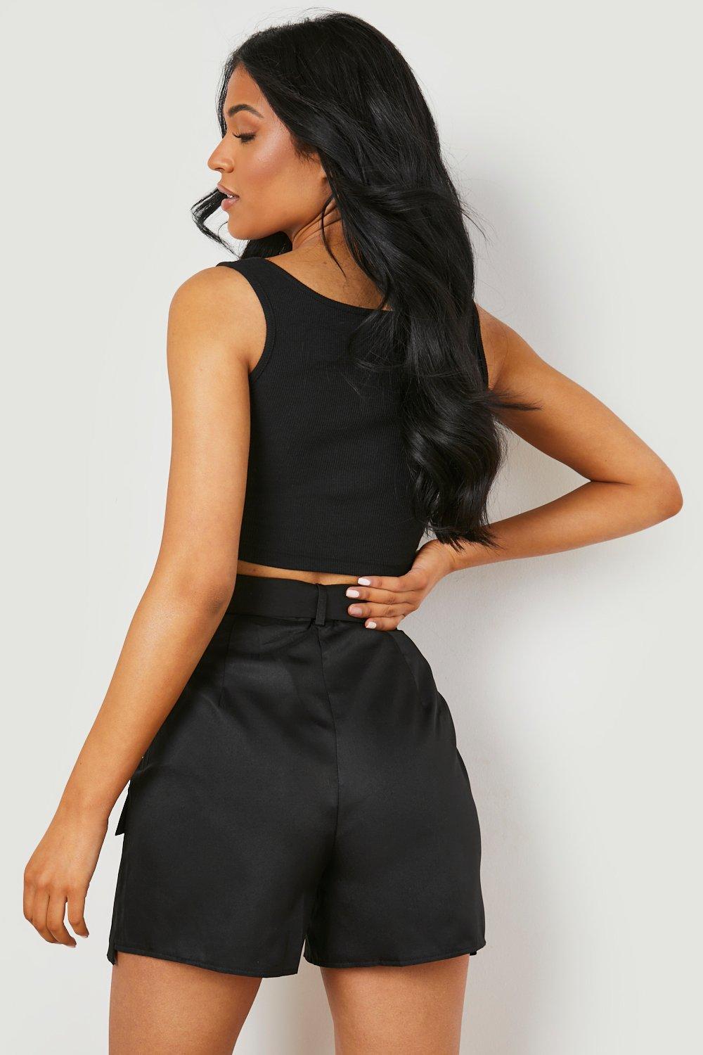 Boohoo black clearance shorts