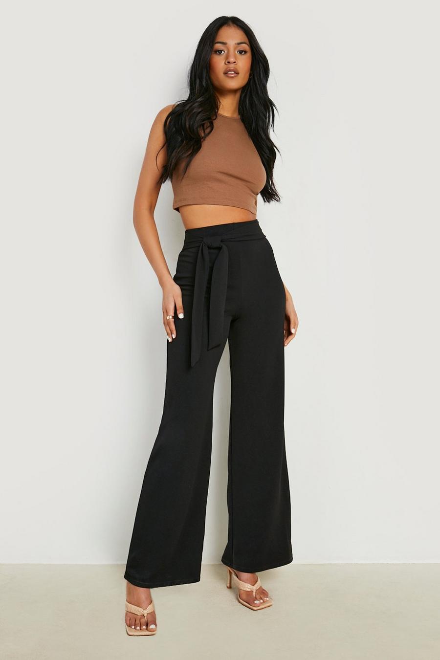 Black Tall Tie Wide Leg Trouser image number 1