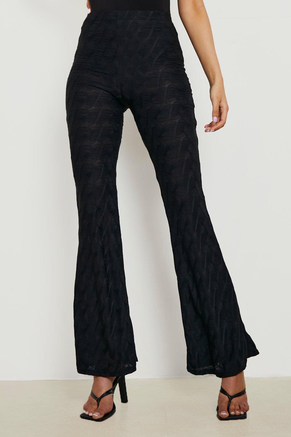 Plus Cotton Basic Flare Trousers