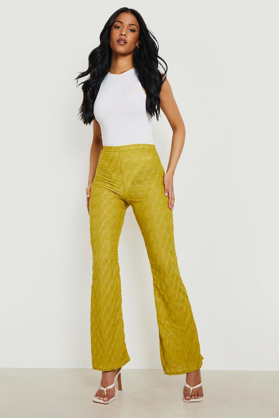 Lime green Tall Textured Flares