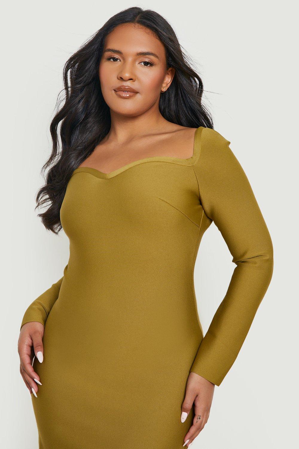 Khaki hotsell bandage dress