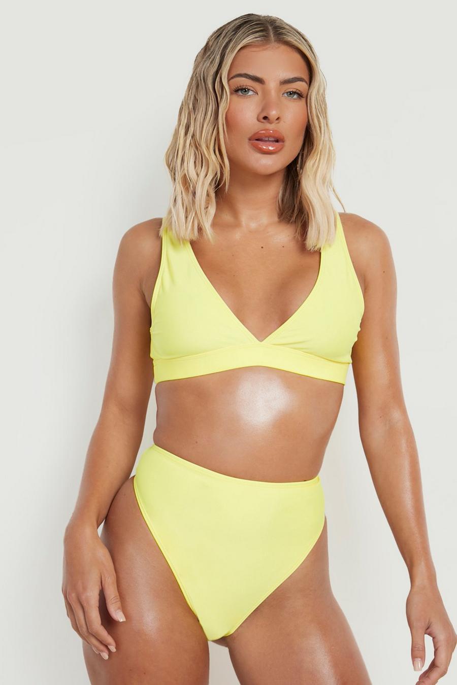 Bikinihose mit hohem Bund, Yellow image number 1