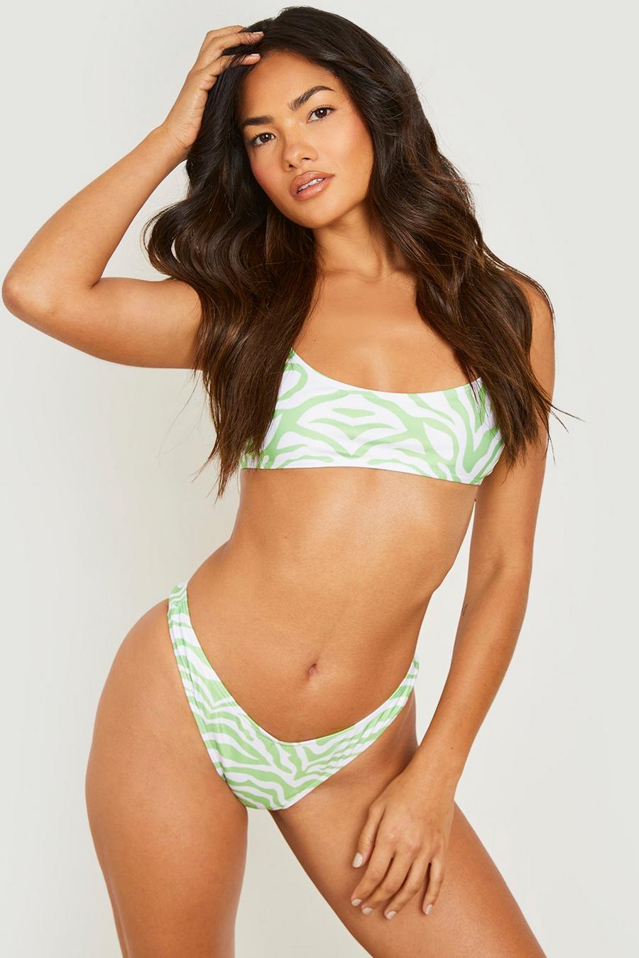 Green Zebra Hipster Bikini Brief