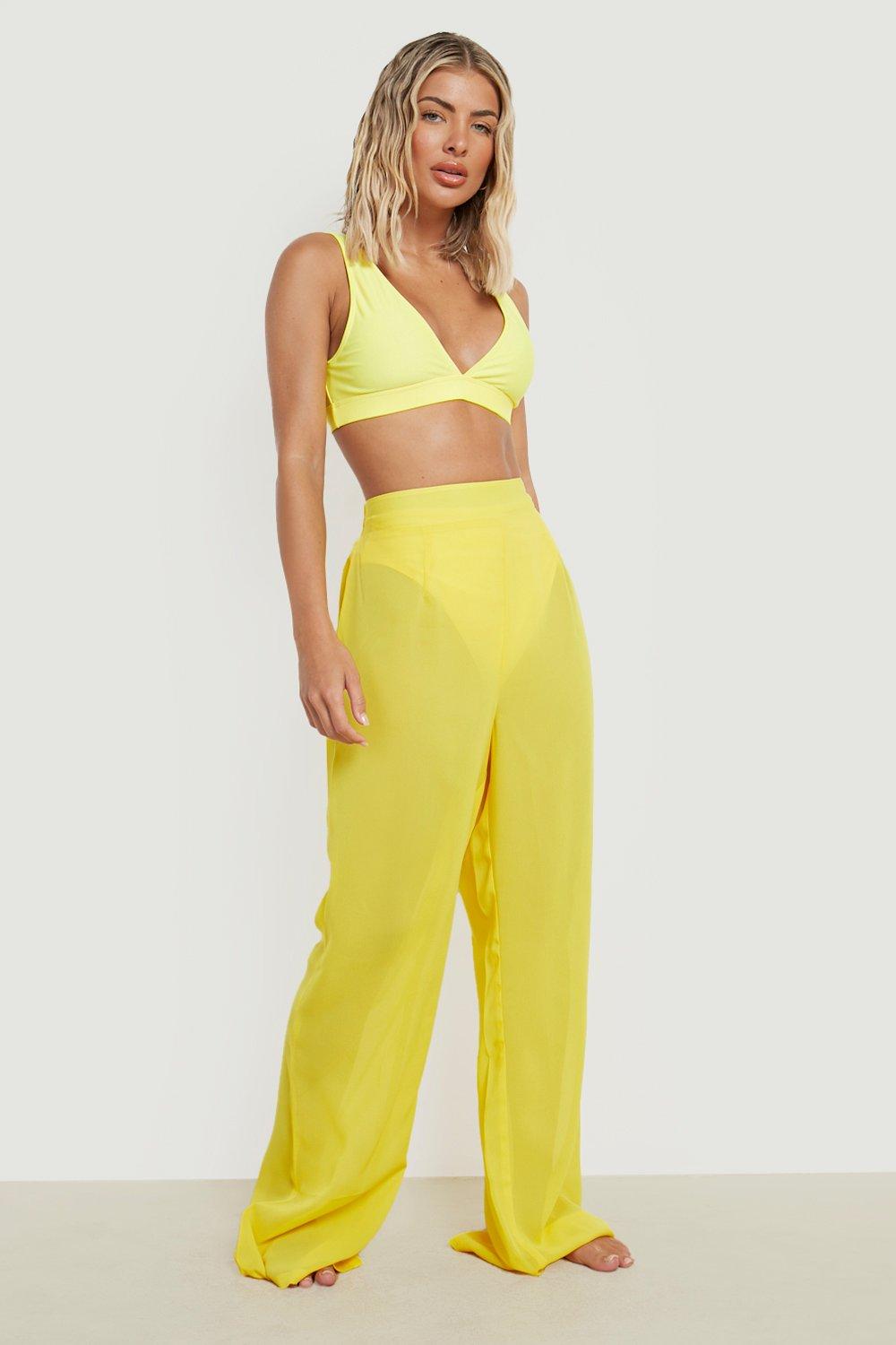 Boohoo hot sale yellow trousers