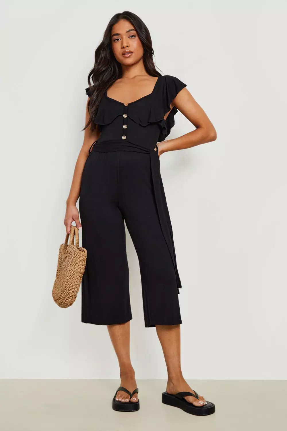 Black culotte hot sale jumpsuit petite