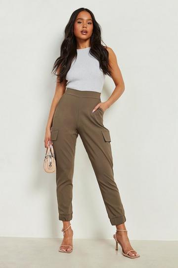 Petite Tapered Cargo Trouser khaki