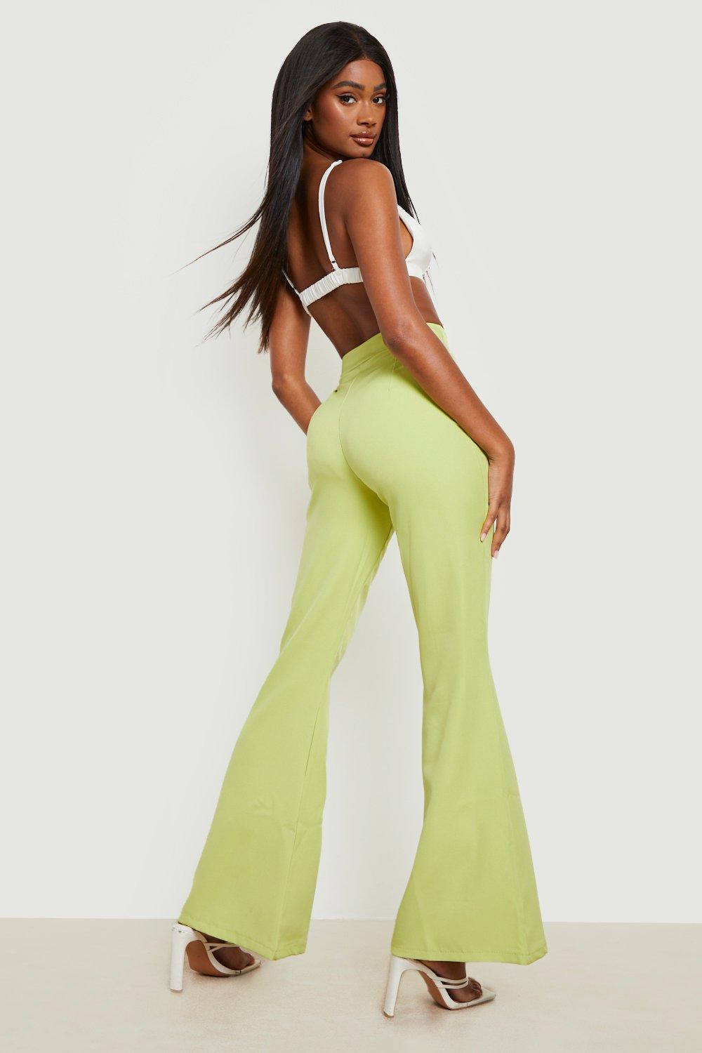 Lime green clearance flare pants