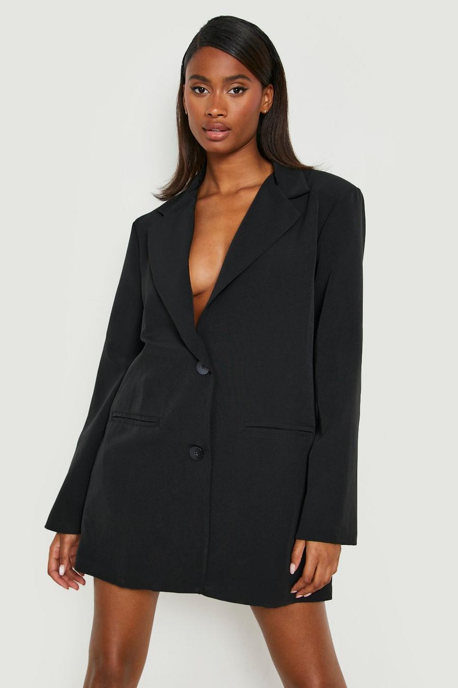 Black Relaxed Fit Tailored Blazer image number 1