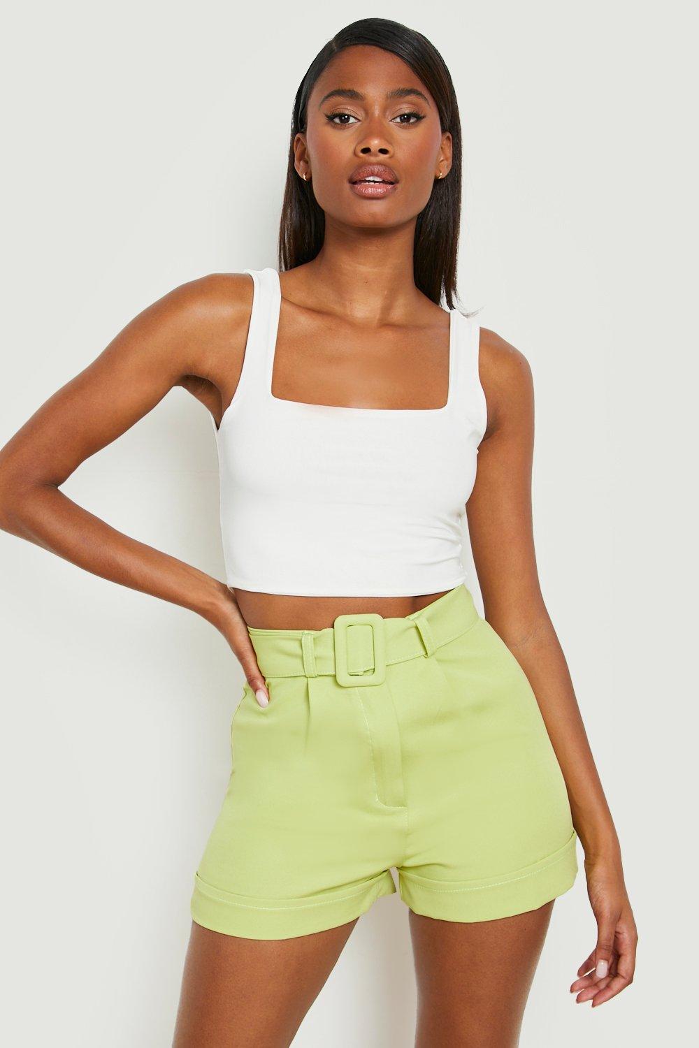 Self sales belted shorts