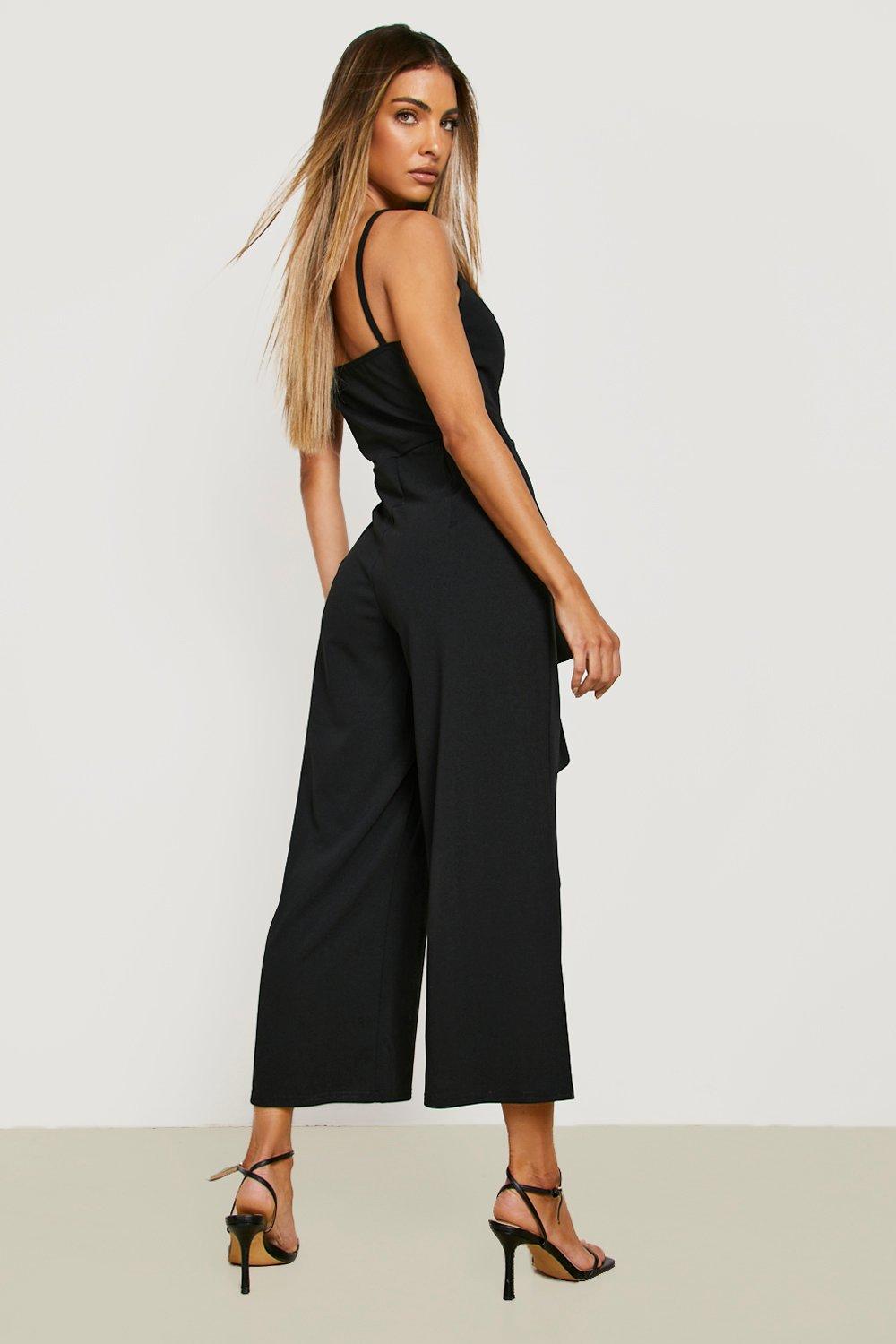 Boohoo Women Clothing Shorts Culottes Womens Strappy Frill Detail Culotte Jumpsuit 4 