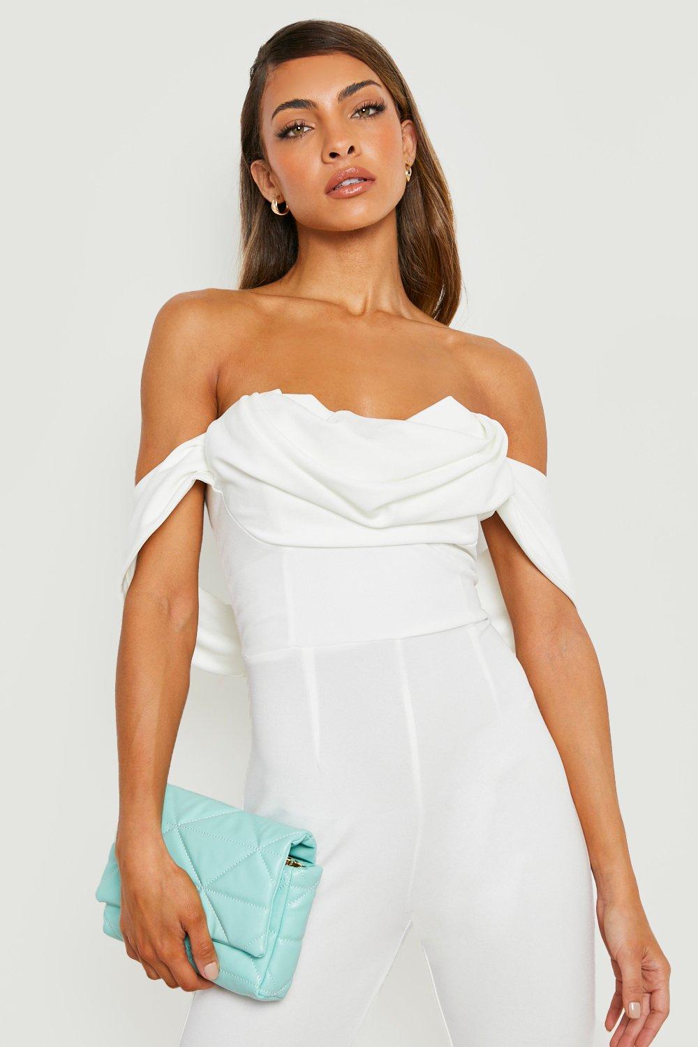 White Drape One Shoulder Jumpsuit