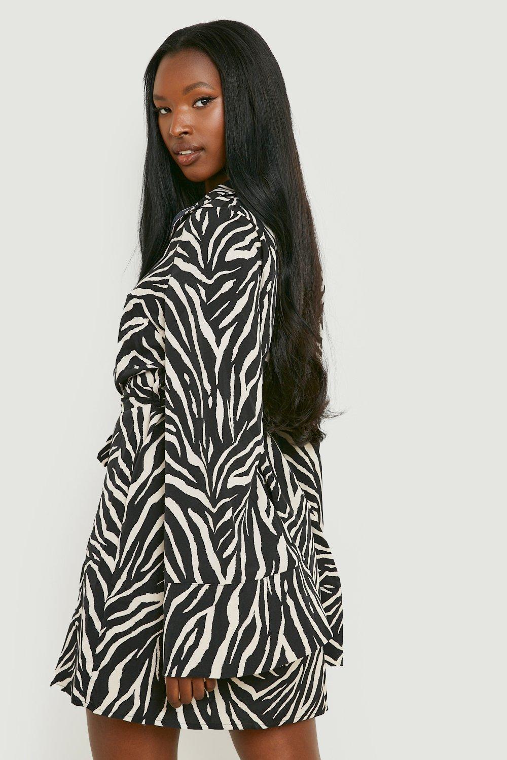 Boohoo zebra print clearance dress