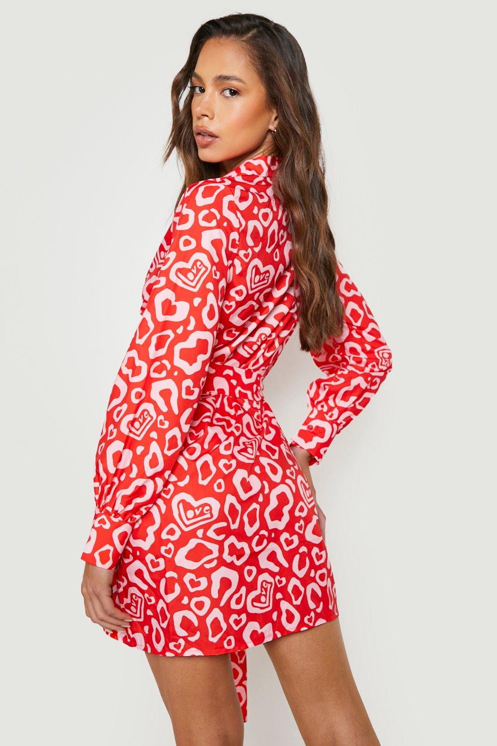 Boohoo red best sale leopard dress