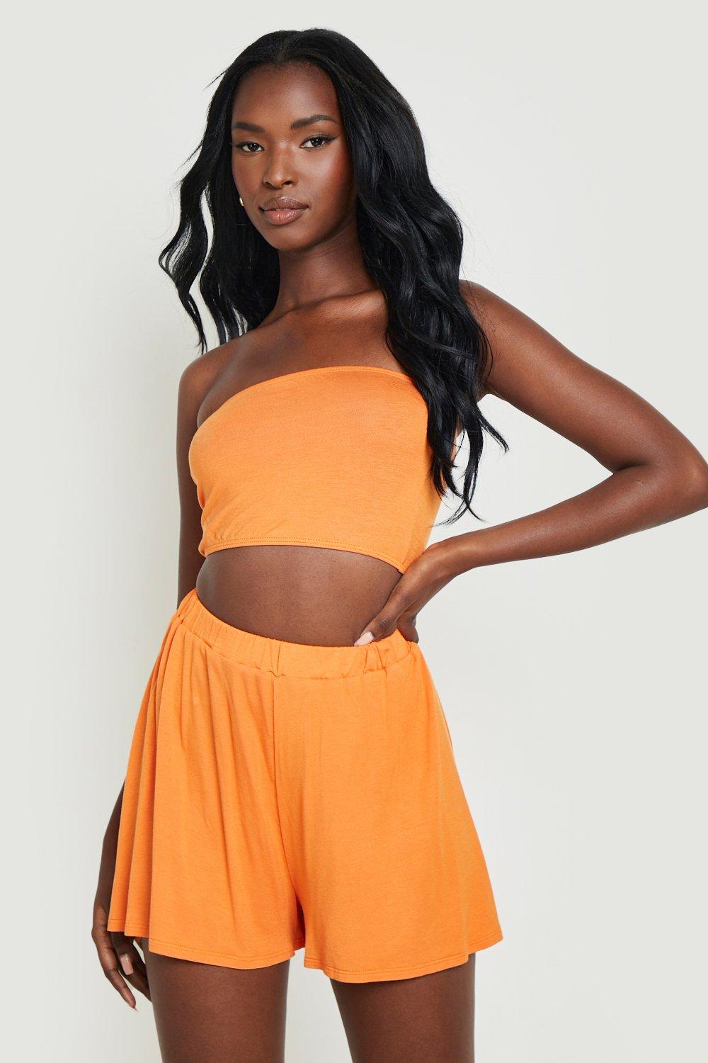 Orange dress hot sale shorts