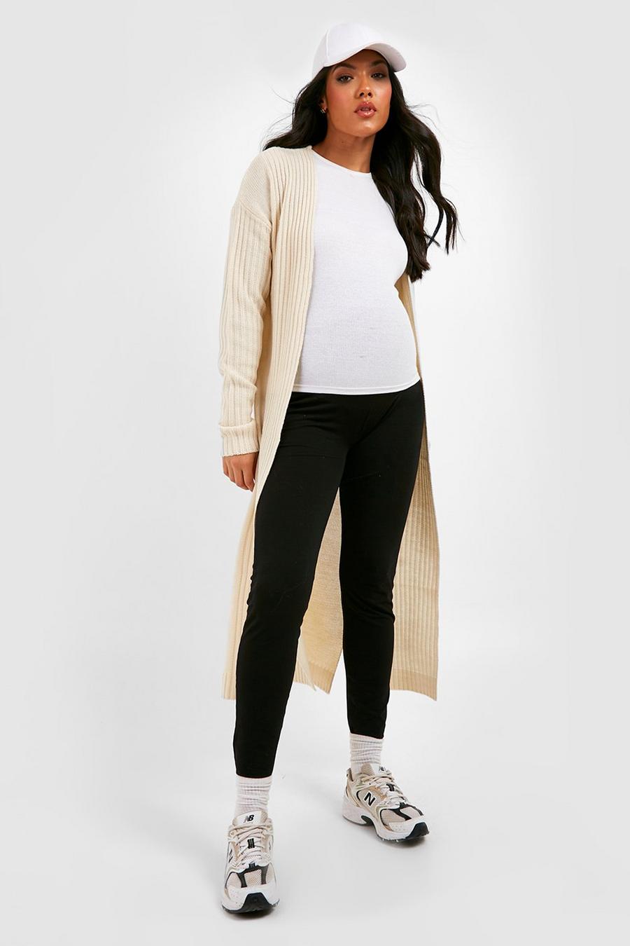 Oatmeal Maternity Longline Duster Cardigan image number 1