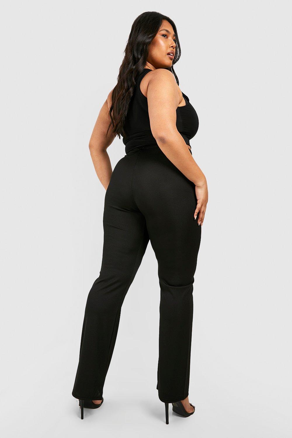 Pantalon taille haute grande taille femme hot sale