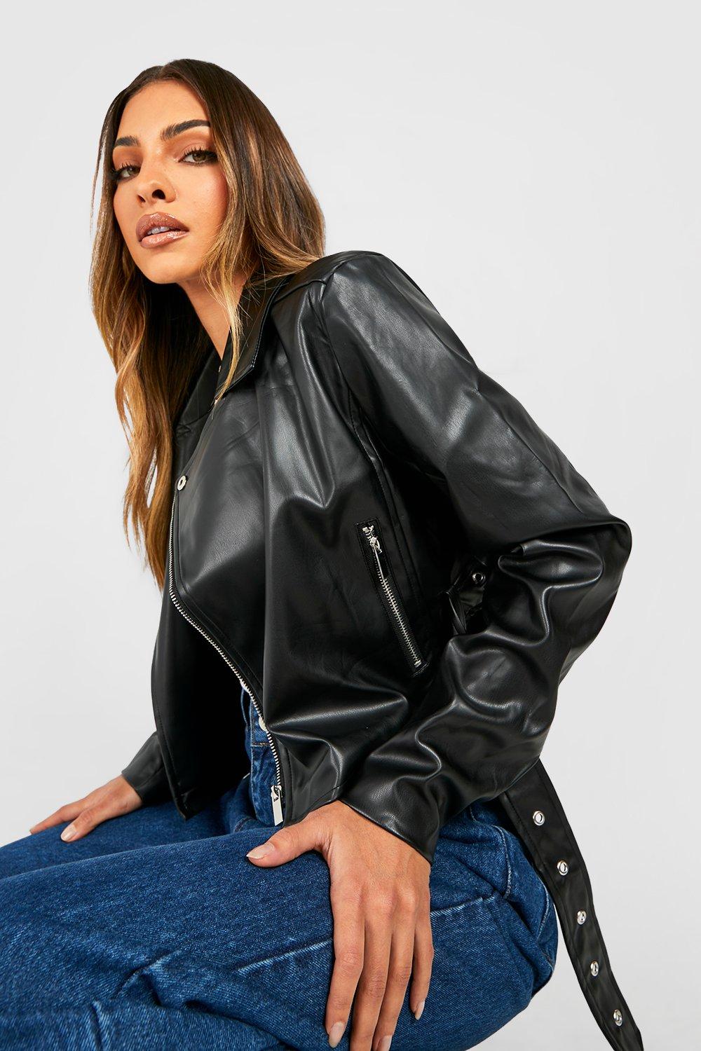 Pu clearance cropped jacket