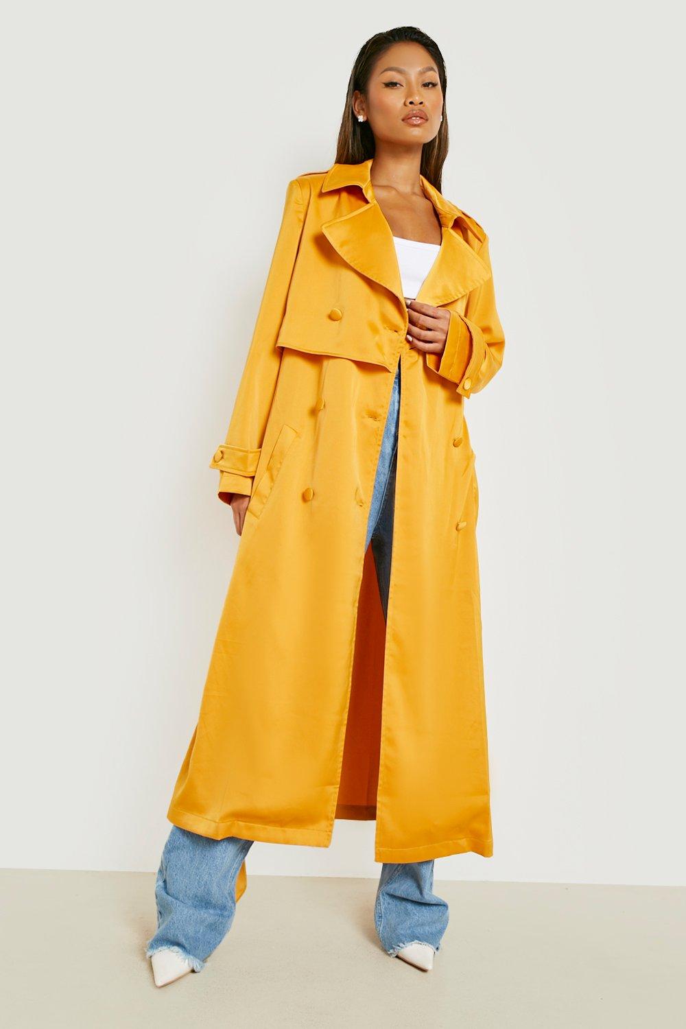 Long yellow hotsell trench coat