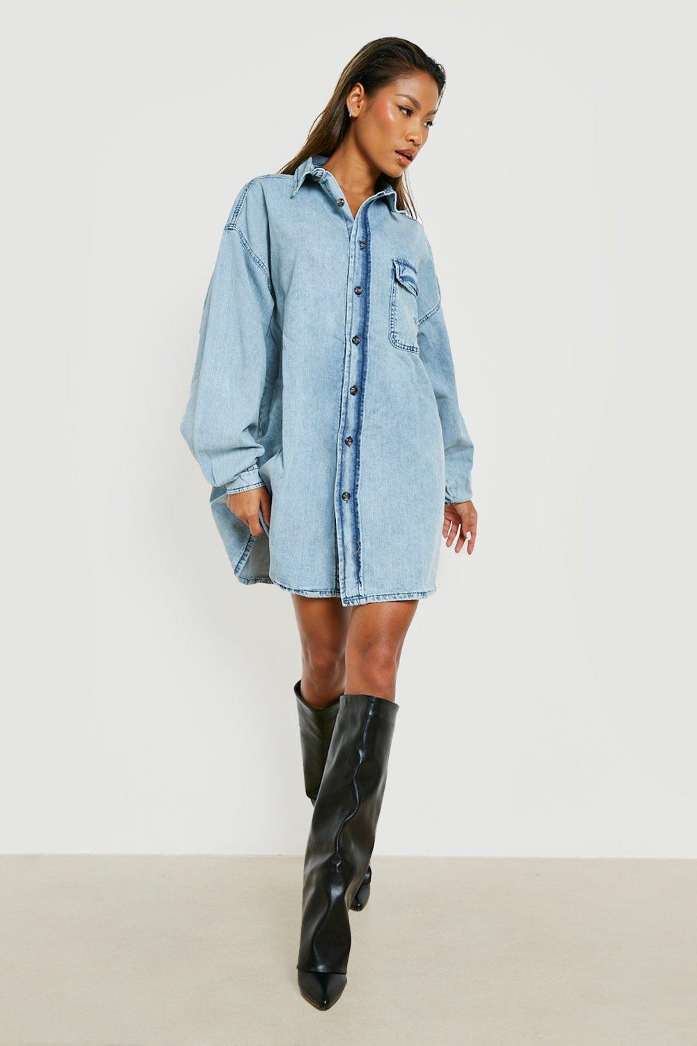 boohoo Women's Oversized Denim Shirt