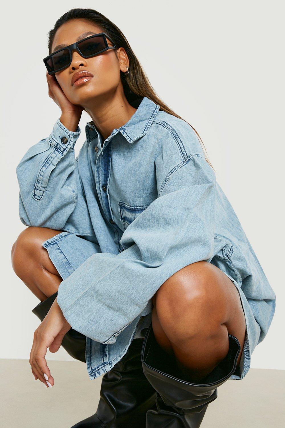 Super Oversized Denim Shirt | boohoo