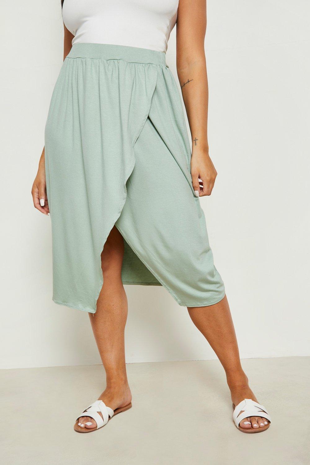 Knit wrap midi clearance skirt