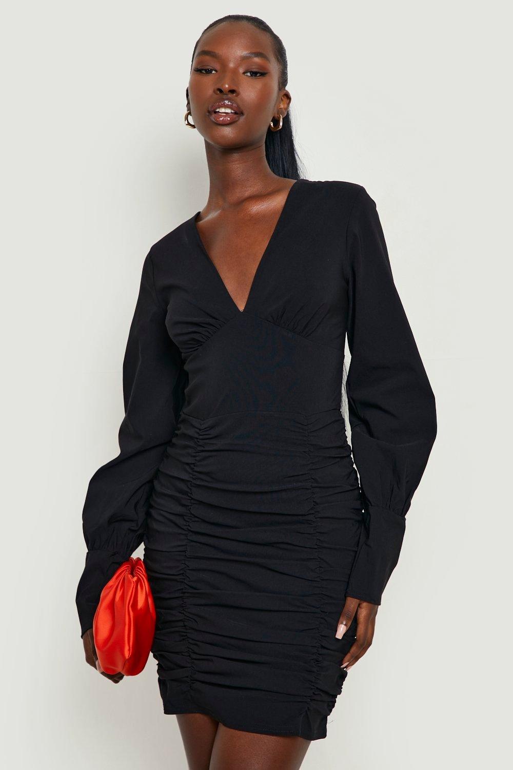 Ruched Detailing Long sleeve dress