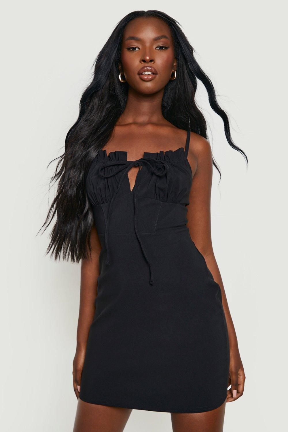 Boohoo black clearance strappy dress