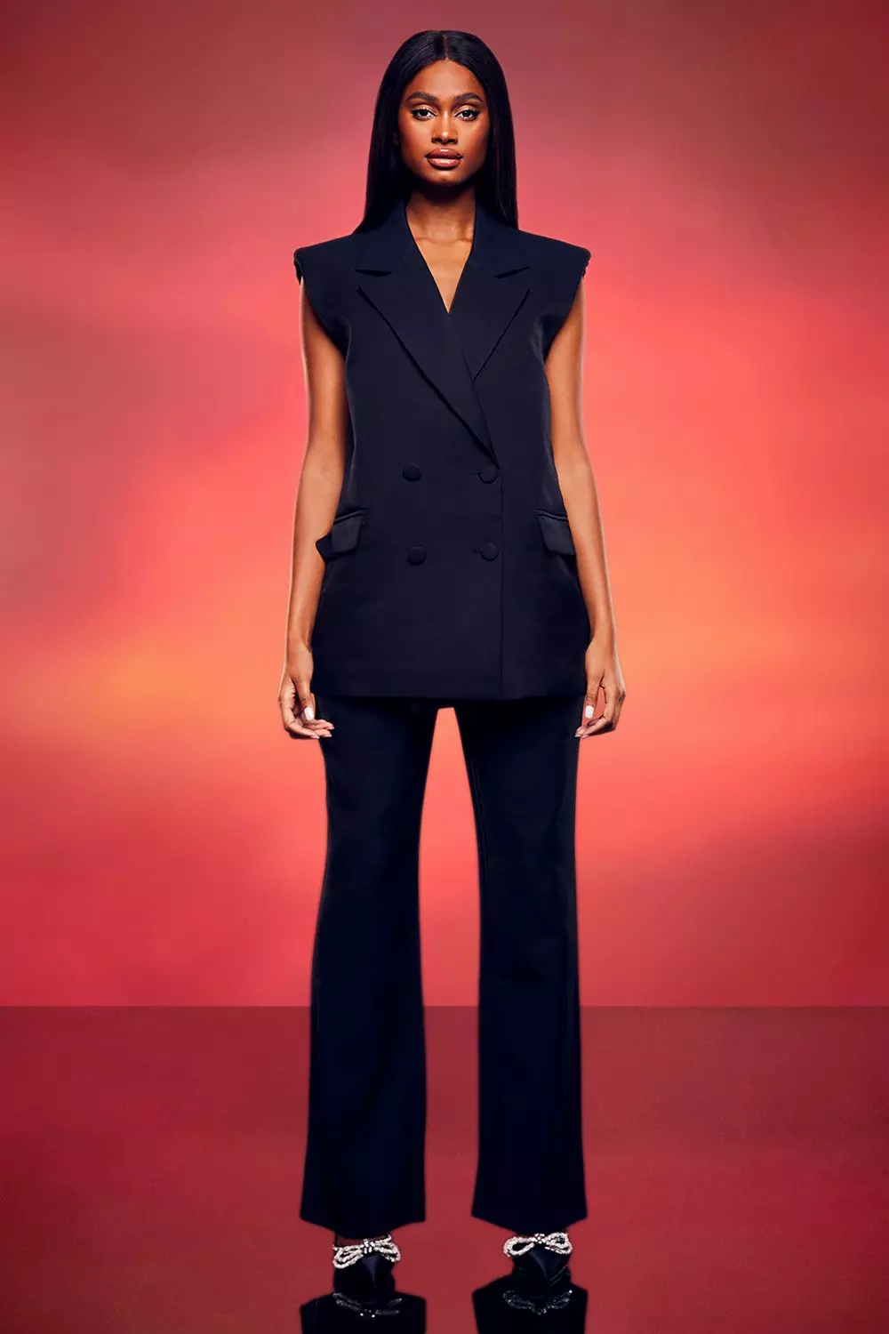 Black Premium Relaxed Fit Structured Blazer alternative image